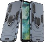 Voor OPPO FIND X2 schokbestendige pc + TPU-beschermhoes met magnetische ringhouder (marineblauw)