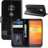R64 textuur enkele vouw horizontale flip lederen tas voor Motorola Moto E5 Play Go, met houder & portemonnee & kaartsleuven & fotolijst (zwart)