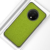 Voor OnePlus 7T schokbestendige doektextuur PC + TPU beschermhoes (groen)