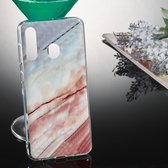 Gekleurde tekening patroon IMD vakmanschap Soft TPU beschermhoes voor Galaxy A60 (elegant marmer)