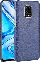 Voor Xiaomi Redmi Note 9 Pro / Note 9s / Note 9 Pro max Shockproof Crocodile Texture PC + PU Case (blauw)