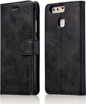 Voor Huawei P9 LC.IMEEKE kalf textuur horizontale flip lederen tas, met houder & kaartsleuven & portemonnee (zwart)