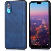 Voor Huawei P20 Diaobaolee schokbestendig PU + TPU beschermhoes (blauw)