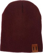 Winter Hat Baby Soft Warm Beanie Cap (donkerrood)-Rood