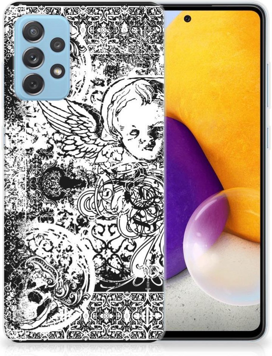 Silicone Back Case Samsung Galaxy A72 Skulls Angel