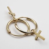 Cross Hoops in Gold