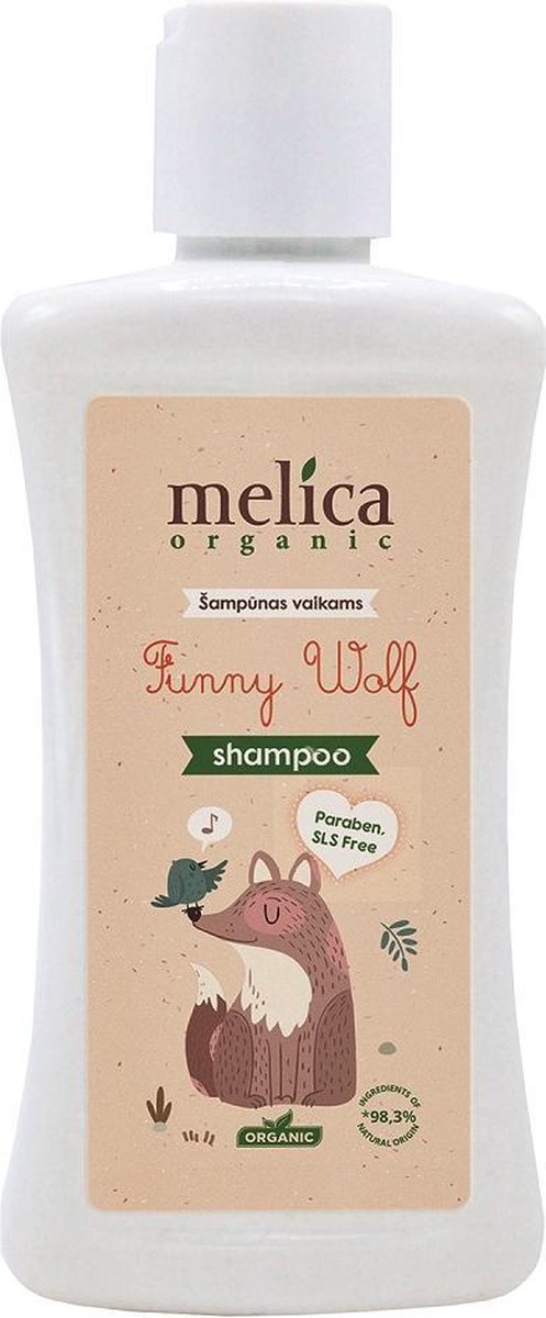 Goedkoopste MELICA ORGANIC BIO Biologisch 98,8 Natuurlijke BIO BABY SHAMPOO FUNNY WOLF met ALOE VERA EXTRACT zonder parabenen, SLS, SLES met pompje 300ml