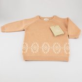 Kinder Trui Jamdani - Roze -  Kindertrui - Babytrui - Maat 86/92 - 1 tot 2 jaar - Kraamcadeau - Biologisch katoen - Cadeautip - Kraamcadeau