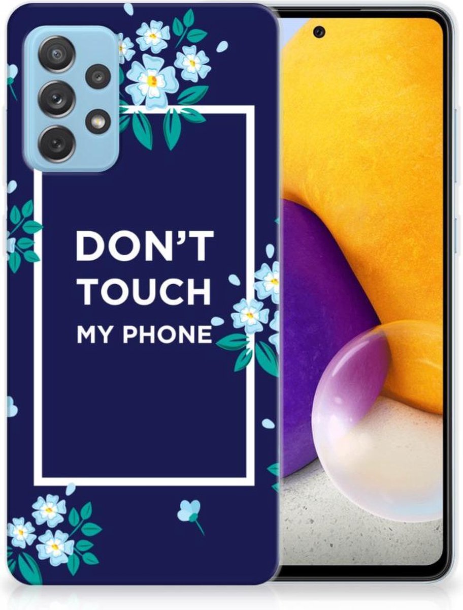 Back Cover voor Samsung Galaxy A72 Silicone-hoesje Flowers Blue DTMP