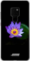 Huawei Mate 20 Hoesje Transparant TPU Case - Purple Flower in the Dark #ffffff