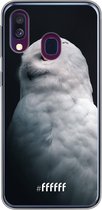 Samsung Galaxy A40 Hoesje Transparant TPU Case - Witte Uil #ffffff
