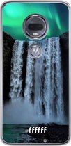 Motorola Moto G7 Hoesje Transparant TPU Case - Waterfall Polar Lights #ffffff