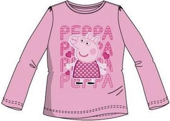Peppa Pig longsleeve - Peppa - lichtroze - maat 122/128 (7/8 jaar)