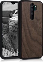kwmobile telefoonhoesje voor Xiaomi Redmi Note 8 Pro - Hoesje met bumper in donkerbruin - Back cover - walnoothout