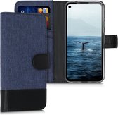 kwmobile telefoonhoesje geschikt voor Google Pixel 4a - Hoesje met pasjeshouder in donkerblauw / zwart - Case met portemonnee