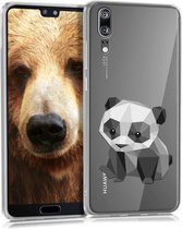kwmobile telefoonhoesje voor Huawei P20 - Hoesje voor smartphone in zwart / wit / transparant - Babypanda Geometrisch design