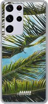 6F hoesje - geschikt voor Samsung Galaxy S21 Ultra -  Transparant TPU Case - Palms #ffffff