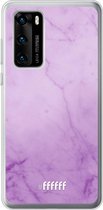 Huawei P40 Hoesje Transparant TPU Case - Lilac Marble #ffffff