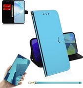 Voor Galaxy S20 + Mirror-achtige magnetische aantrekkingskracht Horizontale Flip Leather Case met Lanyard, Support Holder & Card Slot & Wallet (Blauw)