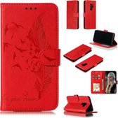 Veerpatroon Litchi Texture Horizontale Flip Leren Case met Portemonnee & Houder & Kaartsleuven Voor Galaxy S9 + (Rood)
