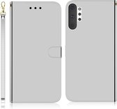 Voor Galaxy Note 10+ geÃ¯miteerd spiegelend oppervlak Horizontaal flip lederen tas met houder & kaartsleuven & portemonnee & draagkoord (zilver)