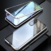 Voor Galaxy S20 schokbestendig enkelzijdig gehard glas magnetische aantrekkingskracht Case met zwarte cameralens beschermhoes (zilver)