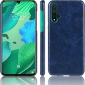 Shockproof Litchi Texture PC + PU Case voor Huawei Nova 5 / Nova 5 Pro (blauw)