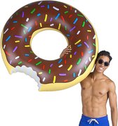 Opblaasbare Donut Opblaasband - 120cm - Geschikt voor in het zwembad - Opblaasbaar zwembadspeelgoed - Bruin