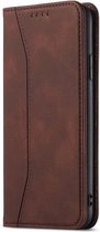 iPhone SE 2020 Bookcase Hoesje - Magnetisch - Kunstleer - Portemonnee - Book Case - Wallet - Flip Cover - Apple iPhone SE 2020 - Donkerbruin