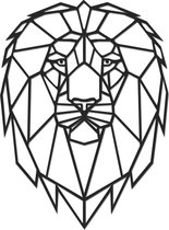 Hout-Kado - Leeuw - Small - Zwart - Geometrische dieren en vormen - Hout - Lasergesneden- Wanddecoratie