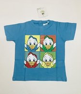 Disney Kwik Kwek en Kwak t-shirt - blauw - maat 86 (24 maanden)