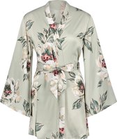 Hunkemöller Dames Nachtmode Kimono satin print  - Blauw - maat XS/S