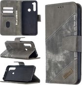 Voor Xiaomi Redmi Note 8T Bijpassende Kleur Krokodil Textuur Horizontale Flip PU Lederen Case met Portemonnee & Houder & Kaartsleuven (Grijs)