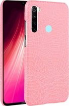 Voor Xiaomi Redmi Note 8 schokbestendige krokodiltextuur pc + PU-hoes (roze)