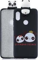Voor Xiaomi Redmi Note 6 schokbestendige cartoon TPU beschermhoes (twee panda's)