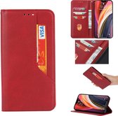 Voor Samsung Galaxy A41 magnetische horizontale flip lederen tas met houder & kaartsleuven & portemonnee (rood)