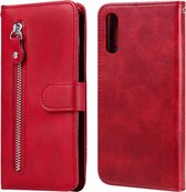 Voor Sony Xperia L4 Mode Kalfsstructuur Rits Horizontale Flip Leren Case met Houder & Kaartsleuven & Portemonnee Functie (Rood)