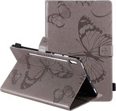 Voor Samsung Galaxy Tab S6 T860 Ingedrukt Afdrukken Vlinderpatroon Horizontale Flip Leren Case met Houder & Kaartsleuven & Portemonnee & Slaap / Wekfunctie (Grijs)