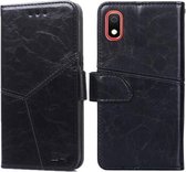 Voor Samsung Galaxy A10e Geometrische stiksels Horizontale flip TPU + PU lederen tas met houder & kaartsleuven en portemonnee (zwart)