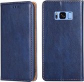 Voor Samsung Galaxy S8 PU + TPU glanzende olie effen kleur magnetische horizontale flip lederen tas met houder & kaartsleuf & portemonnee (blauw)