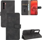 Voor OPPO Realme X50 Pro / X50 Pro 5G Effen Kleur Huidgevoel Magnetische Gesp Horizontale Flip Kalfsstructuur PU lederen tas met houder & kaartsleuven & portemonnee (zwart)