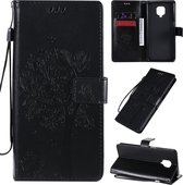 Voor Xiaomi Redmi Note 9 Pro Tree & Cat reliÃ«fpatroon Horizontale flip lederen tas met houder & kaartsleuven & portemonnee en lanyard (zwart)