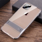 Voor iPhone 11 Crystal Shockproof TPU + PC Case met houder (Space Grey)