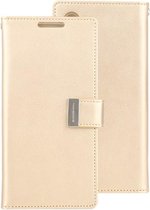 GOOSPERY RICH DAGBOEK PU + TPU Crazy Horse Texture Horizontale flip lederen tas met kaartsleuven en portemonnee voor Galaxy Note 10+ (goud)