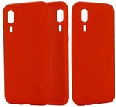 Effen kleur vloeibare siliconen valbestendige volledige dekking beschermhoes voor Galaxy A2 Core (rood)