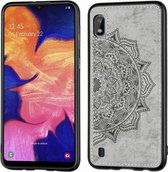 Reliëf Mandala-patroon Magnetische pc + TPU + stof schokbestendige hoes voor Galaxy A10, met draagkoord (grijs)