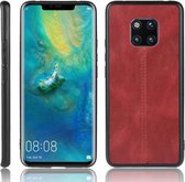 Voor Huawei Mate 20 Pro schokbestendig naaien koe patroon huid PC + PU + TPU Case (rood)