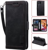 Voor iPhone 11 Pro Retro Splicing Horizontale Flip Leather Case met kaartsleuven & houder & portemonnee (zwart)