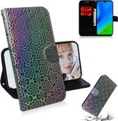 Voor Huawei P smart 2020 Effen Kleur Kleurrijke Magnetische Gesp Horizontale Flip PU Leren Case met Houder & Kaartsleuven & Portemonnee & Lanyard (Zilver)