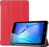 Voor Huawei MatePad T8 Custer Texture Horizontale Flip Leren Case met Drie-vouwbare Houder (Rood)